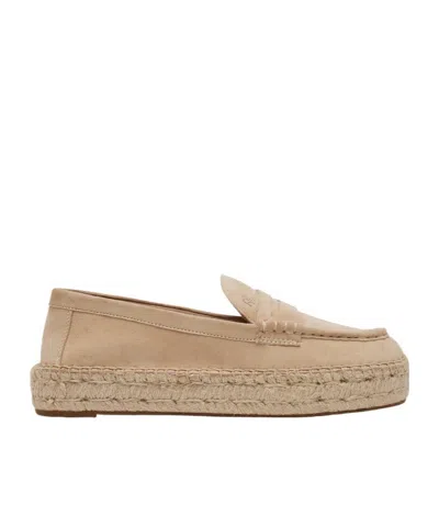 Ralph Lauren Round Toe Loafers In Nude
