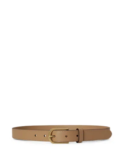 Ralph Lauren Rounded-buckle Leather Belt In Blue