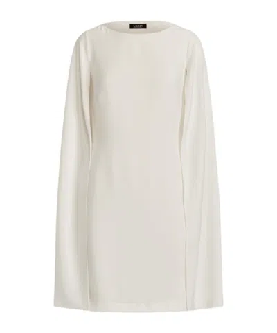 Ralph Lauren Cape-overlay Georgette Mini Dress In Neutral