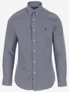 Polo Ralph Lauren Cotton Stretch Poplin Gingham Check Slim Fit Button Down Shirt In Navy Blue