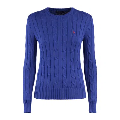 Ralph Lauren Royal Royal Rugby Blue Cotton Cable-knit Crew Neck Jumper