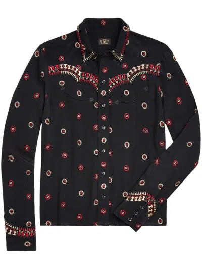 Rrl Charlie Graphic-print Shirt In Black