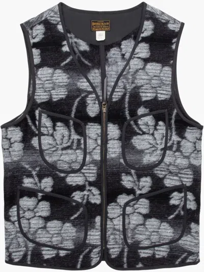 Rrl Clarence Jacquard Vest In Black