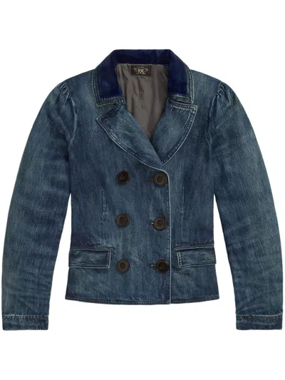 Rrl Cotton Denim Jacket In Blue