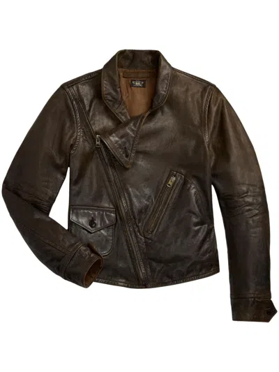 Rrl Davies Jkt-lined-moto Jacket In 褐色