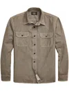 Rrl Brown Spread Collar Shirt In Grey