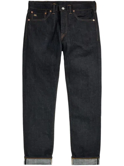 Rrl High Slim-full Length-slim In Blue
