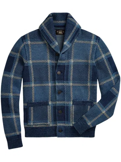 Rrl Jacquard Buttoned Cardigan In Blue