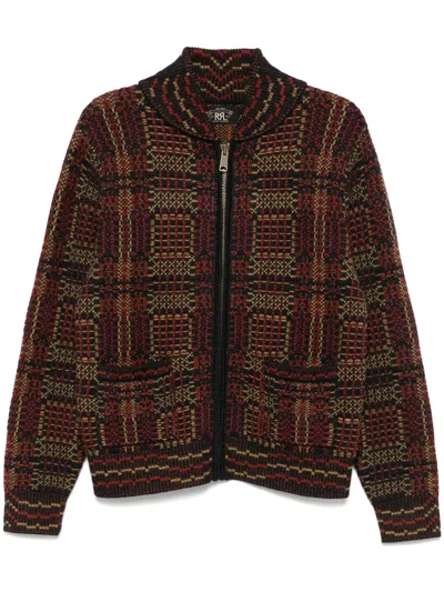Rrl Jacquard Cardigan In 黑色