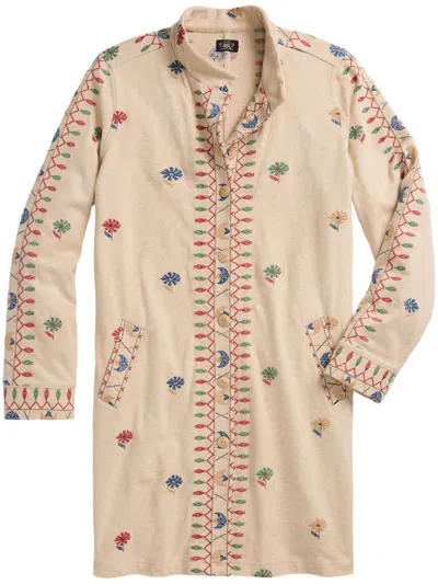 Rrl Jacquard-woven Cardi-coat In Neutrals