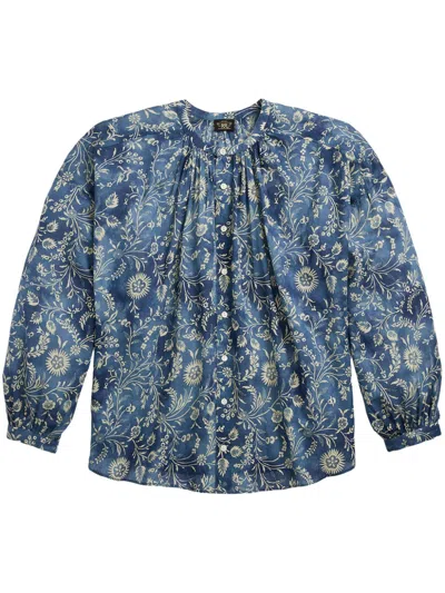 Rrl Jane Blouse In Blue