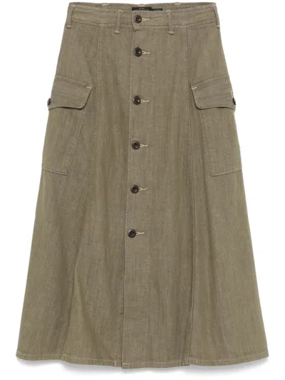 Rrl Kent Maxi Skirt In Green