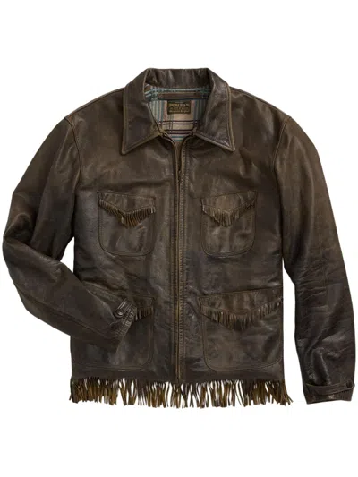 Rrl Leather Jacket In 褐色