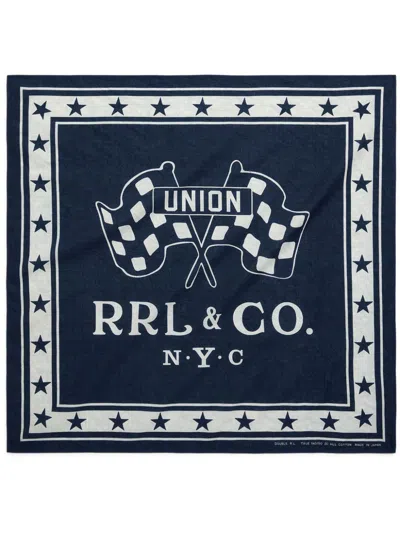 Rrl Logo-print Scarf In Blue