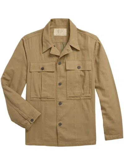 Rrl Logo-print Shirt In Neutrals