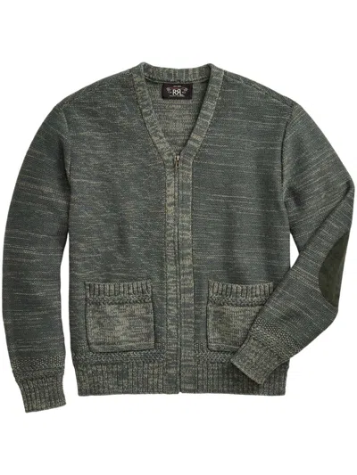 Rrl Long-sleeve Zip-up Cardigan In Blue