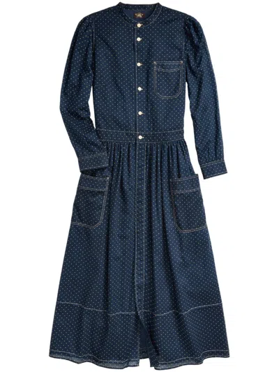 Rrl Mara Midi Dress In Blue