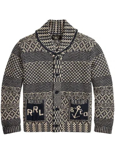 Rrl Ovrshot Card-long Sleeve-cardigan In Neutrals