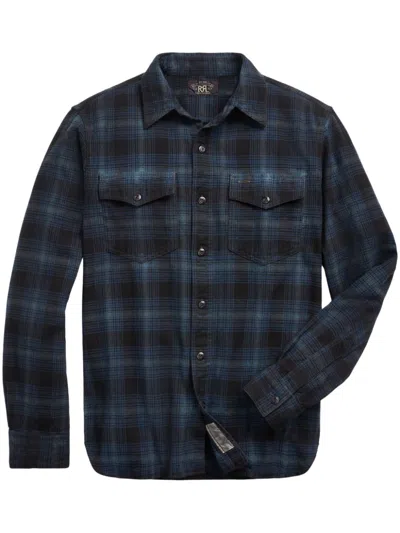 Rrl Plaid Shirt In Blue