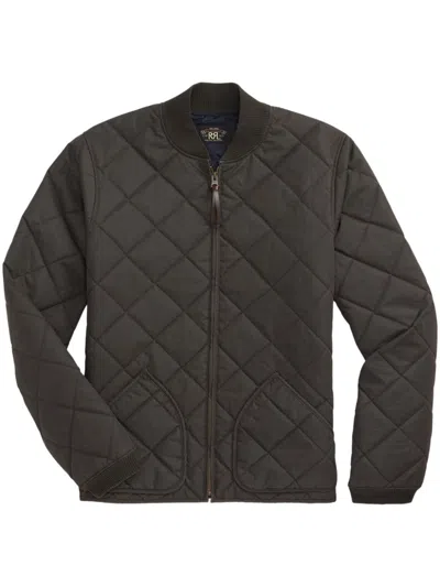 Rrl Quilted Bomber Jacket In Black