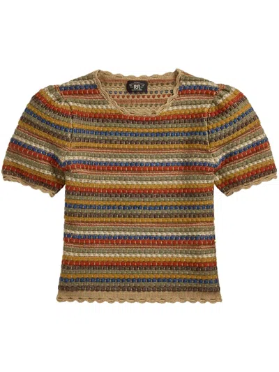 Rrl Sophia Striped Top In Neutrals