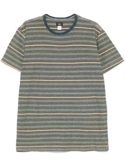 Rrl Striped Shirt In 蓝色