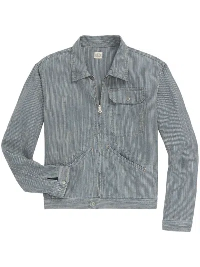 Rrl Striped Shirt Jacket In Blue