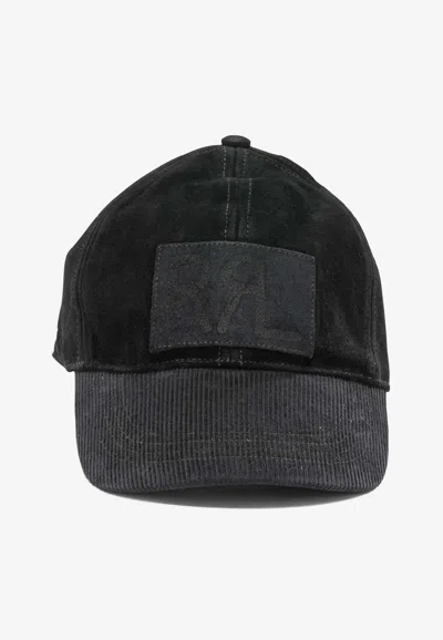 Ralph Lauren Rrl Suede Baseball Cap In Black
