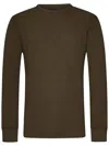 Rrl Khaki Garment-dyed Waffle-knit Crewneck Sweatshirt In Brown