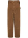 Rrl Hamilton Straight-leg Double-knee Distressed Cotton-canvas Trousers In Brown