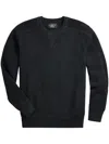 Rrl Waffle Crew-long Sleeve-pullover In Black