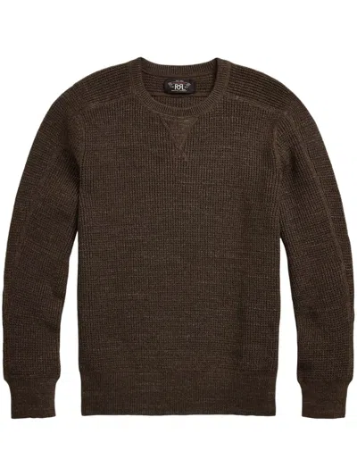 Rrl Waffle-knit Jumper In Green