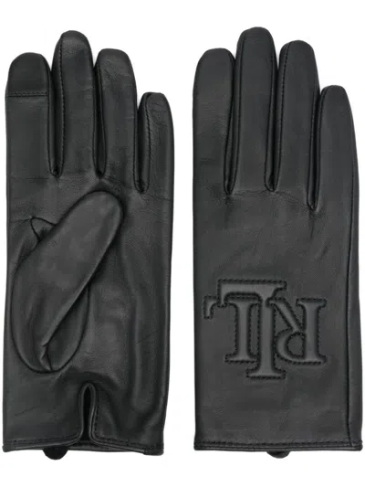 Ralph Lauren Rsd Lg Lthr Glove In Black