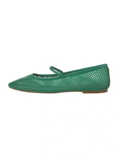 Pre-owned Ralph Lauren Rubber Lasercut Accents Mary Jane Flats In Green