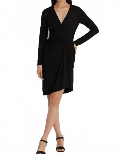 Ralph Lauren Ruched Cocktail Dress In Black
