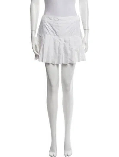 Pre-owned Ralph Lauren Ruffle Embellishment Mini Skirt In White