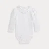 Ralph Lauren Ruffle-overlay Cotton Interlock Bodysuit In White