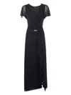 Ralph Lauren Ruffle-sleeve Maxi Dress In Black