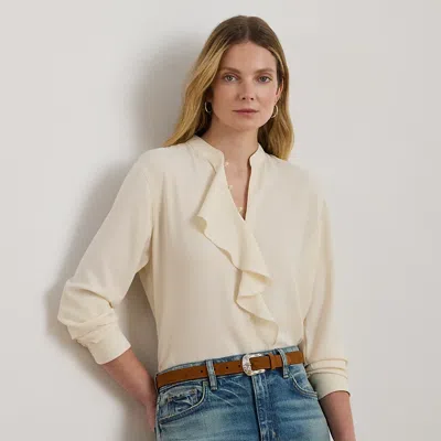 RALPH LAUREN RALPH LAUREN RUFFLE-TRIMMED GEORGETTE TUNIC