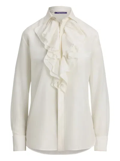 Ralph Lauren Ruffled-collar Shirt In Neutral