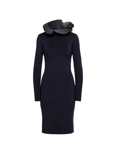 Ralph Lauren Ruffled Midi Dress In Blue