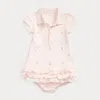 Polo Ralph Lauren Babies' Ruffled Polo Dress & Bloomer In Delicate Pink