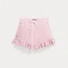Polo Ralph Lauren Kids' Ruffled Stretch Mesh Short In Pink