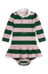 Ralph Lauren Baby Girls Striped Rugby Dress In Pink
