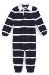 Polo Ralph Lauren Ralph Lauren Rugby Stripe Romper In French Navy