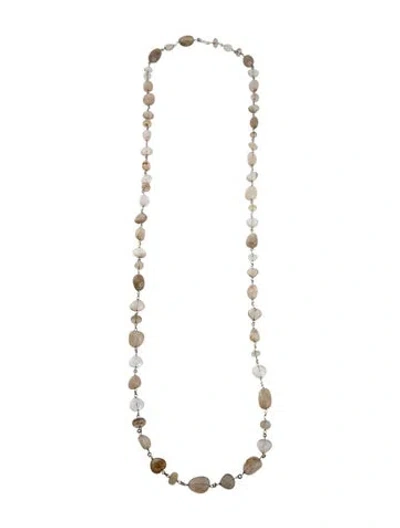 Pre-owned Ralph Lauren Rutilated Quartz Bead Strand Necklace, 55" In Multi