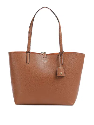 Ralph Lauren Rvrsble Tote-tote-medium-faux Pebble Grain In Brown