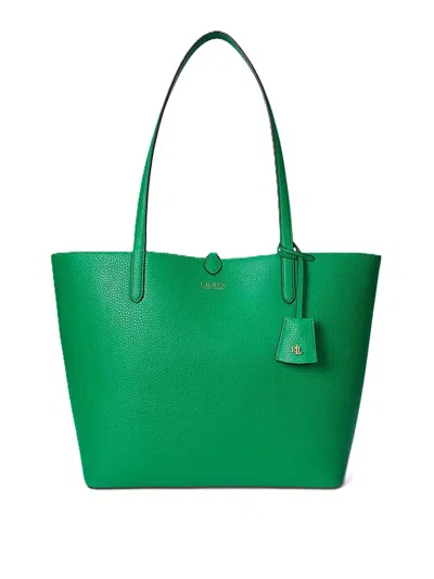 Ralph Lauren Rvrsble Tote-tote-medium-faux Pebble Grain In Green