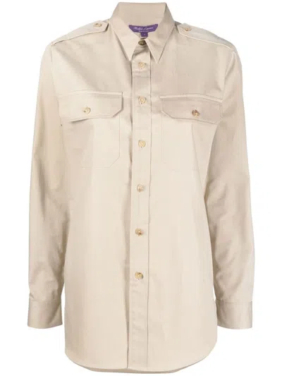 Polo Ralph Lauren Ry Flap-pocket Long-sleeve Shirt In Nude