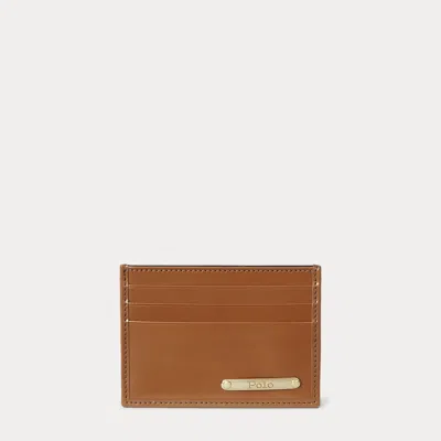 Ralph Lauren Saddle Leather Card Case In Brown